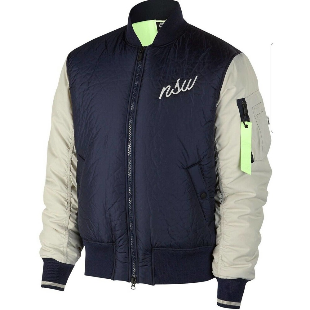 Nike Mens NSW Synthetic Fill Bomber Jacket Obsidian Bone 928917-452 Size XXL